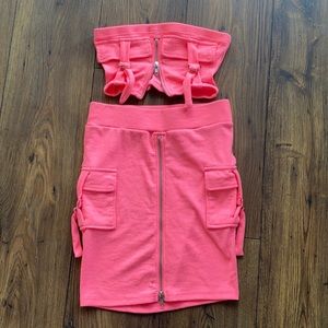 Pink Streetwear skirt set